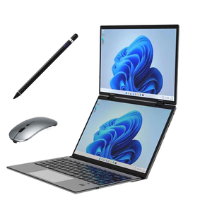 2025 New 14 Inch + 14 Inch Màn Hình Cảm Ứng Kép Nhôm Yoga Máy Tính Xách Tay Intel 12th N100 Celeron Kinh Doanh Văn Phòng Giáo Dục IPS Cho - Product Image 1