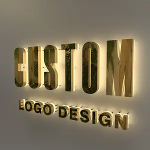 RGB 백라이트 비즈니스 표지판 로고 회사 표지판을위한 야외 LED 채널 편지