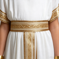 Costume de Jeu de Rôle de Pharaonne Égyptienne Ancienne, Robe Blanche et Dorée pour Fête et Spectacle