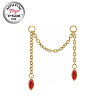 Boucles d'oreilles pendantes en titane ASTM F136 avec zircon marin, accessoires DIY pour lobe d'oreille, hélix, cartilage, bijoux de piercing