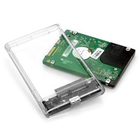 2.5インチ透明HDDSSDケースSATAIIIからUSB3.0ハードドライブディスクエンクロージャーサポート6テラバイトモバイル外付けHDD (ラップトップPC用)