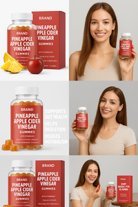 OEM Ananas Appelazijn Gummies met Vitamine B12 voor Dagelijkse Ondersteuning van de Spijsvertering & Metabolisme - Product Image 2