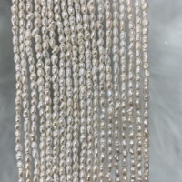 3-3.5mm Perle de riz d'eau douce blanche pour collier et bracelet DIY Bijoux faits main