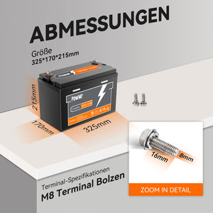 PowMr 재고 30AH 50AH 100AH <span class=keywords><strong>12V</strong></span> 에너지 저장 <span class=keywords><strong>LiFePO4</strong></span> 배터리 384Wh 640Wh 1280Wh 휴대용 리튬 이온 배터리 - Product Image 4