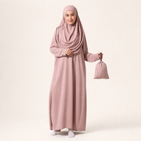 Ensemble de robes de prière en jersey à cinq tons pour femmes, vêtements islamiques modestes