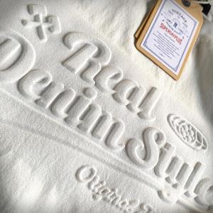 T-shirt personnalisé en coton 230g, gaufré 3D, coupe oversize, col rond, pour homme, avec logo en relief imprimé - Product Image 1