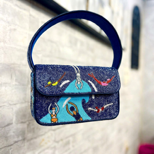 ALI FASHION ART AFA-03 Bolso Rectangular Lavable de Poliéster Bordado a Mano con Temática Deportiva, Artesanía Textil - Product Image 1