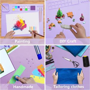 Tappetino da disegno portatile in silicone antiaderente per bambini - Tappetino da pittura riutilizzabile per bambini con tazza, set di giocattoli educativi creativi per il disegno - Product Image 6