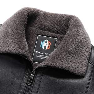 Giacca di pelle invernale per uomini di mezza età e anziani in vera pelle foderata in pile e ispessita per padri e nonni - Product Image 3