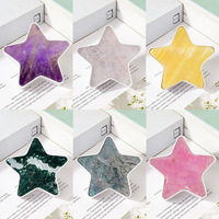 Lampe en pierre en forme de lune avec cristaux de guérison, pierre précieuse de chakra de poche pour la décoration de la maison et du bureau, artisanat DIY, vente en gros