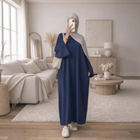 Robe Abaya ample et minimaliste moderne pour femme, tenue musulmane élégante et fluide à manches larges pour le quotidien et les voyages