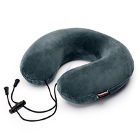 Housse en velours ultra pelucheux, oreiller de voyage en mousse à mémoire de forme, pratique, kit de voyage en tissu d'avion portable en forme de U, fixation magnétique