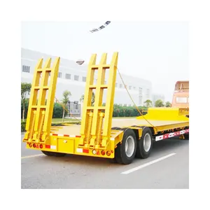3 Axle 50 Ton Lowboy Semi Truck Trailer Low-bed Trailers Mechanical Suspension Lowbed Semitrailer