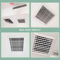 Grille de ventilation carrée moderne 10 po x 6 po pour ouverture de conduit - Grille de chauffage en aluminium à déflection simple réglable pour plafond/mur