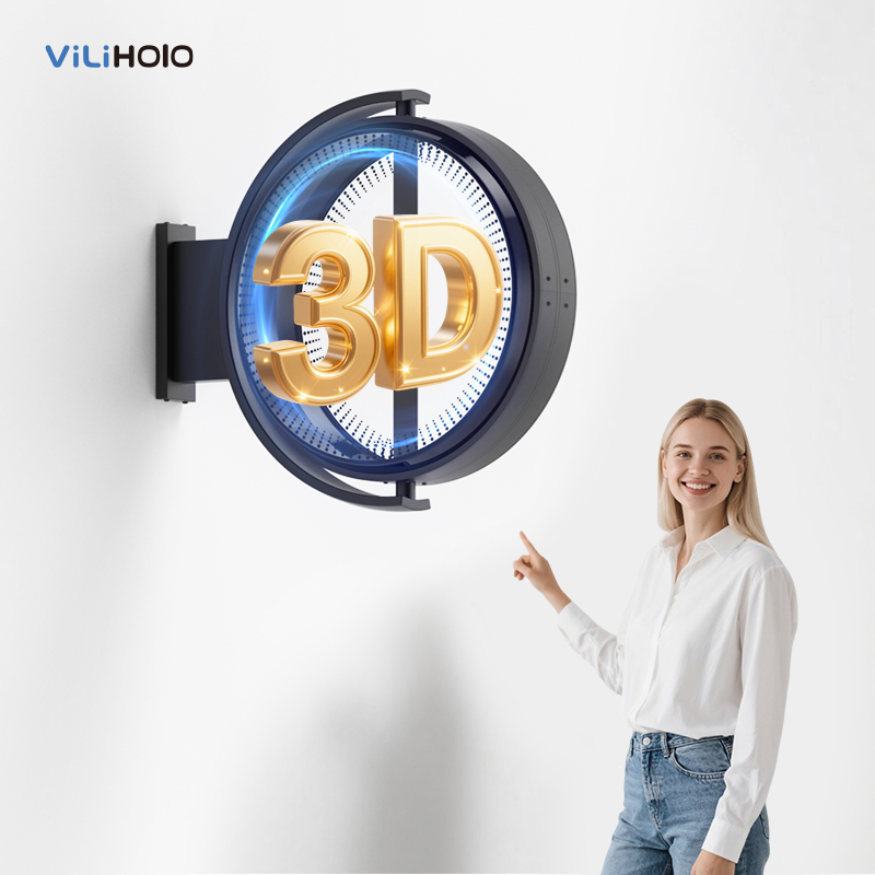 Двусторонняя светодиодная вывеска, 3D голограмма, вентилятор, световой короб для внутреннего и наружного использования, для образовательных и выставочных залов, поставка от производителя