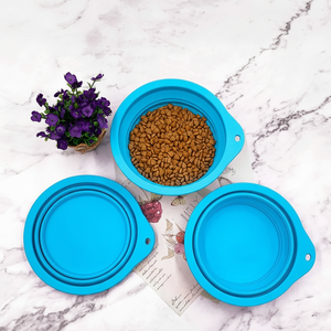 Hot-selling Practical Silicone Folding Round Food Grade Dog Cat Pet Bowl Portable Pet Food Travel Pet Bowl - Product Image 3