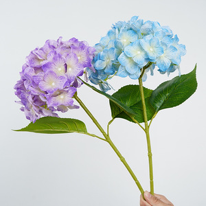 Ruilisi <b>Hydrangea</b> <b>Artificial</b> Flowers Single Branch Silicone Silk Large Flower Head Wedding Decorations - Product Image 1