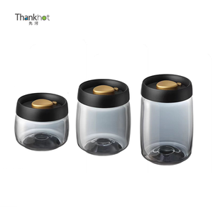 Thankhot Nhà Bếp Đóng Hộp Kín Nhựa Bơm Nắp Chân Không Thực Phẩm Lưu Trữ Borosilicate Chai Thủy Tinh Đậu Hộp Vòng Tròn Thông Tư <span class=keywords><strong>Jar</strong></span> - Product Image 2