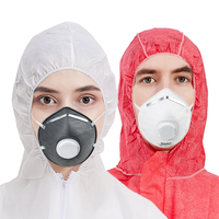 Masque médical jetable Hubei Haixin avec respirateur à valve respirant FFP2 canard Bill V forme blanc avec boucle d'oreille à nouer en gros