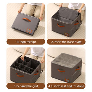 صندوق أحذية فواصل بسعة كبيرة قابلة للتعديل قابل للطي حاوية للخزانة - Product Image 6