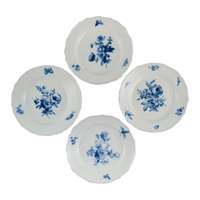 Vintage Antique Blue Flower Decal Plat à soupe émaillé Vaisselle Céramique Grès Assiette à dîner profonde