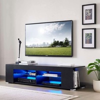 Unités murales de télévision de luxe meubles de salon lumière LED support de télévision et ensemble de table basse meuble TV en bois moderne