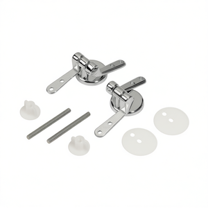 Cerniere di supporto cromate per sedili WC in legno, lunghezza 13 cm, altezza 19 cm, coppia - Product Image 3