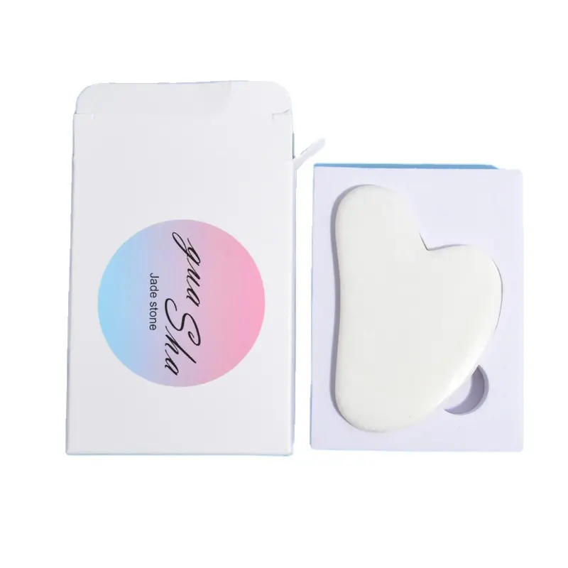 Terapia Anti invecchiamento Stone Gua sha Massage Set pietra naturale Guasha Board in scatola di carta