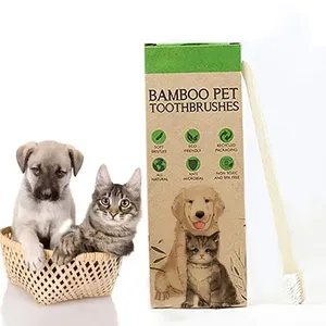 Двухсторонняя бамбуковая зубная щетка для собак