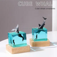 Lampe de bureau requin baleine en résine époxy, nouveau design, décoration intérieure, veilleuse LED 3D, artisanat fait main, cadeaux