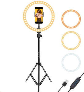 10 इंच 26cm एलईडी अंगूठी प्रकाश 2.1M तिपाई स्टैंड के साथ स्वफ़ोटो अंगूठी मेकअप भरने प्रकाश लाइव प्रसारण सौंदर्य फोटोग्राफी फोटो प्रकाश - Product Image 3