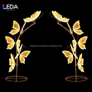 Leda ที่ตั้งสำหรับตกแต่งงานแต่งงานฉากหลังตกแต่งแบบโค้งรูปผีเสื้อ LED สำหรับตกแต่งงานอีเวนต์ - Product Image 5