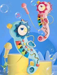 Wholesale Kids Seahorse Piano <b>Keyboard</b> With Microphone Flash Light Musical Toy Early Education Entertainment Toy - Product Image 3