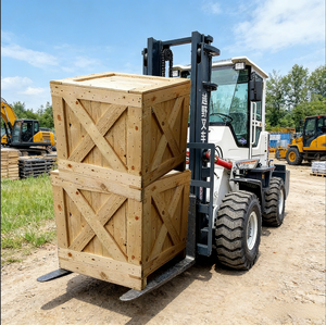 Chariot élévateur tout-terrain diesel <span class=keywords><strong>4x4</strong></span> de 3/5 tonnes, haute traction, durable, fabrication CE, prix promotionnel, construction, agriculture, exploitation minière - Product Image 1