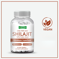 Supplément en capsules de Shilajit UN PAR JOUR de marque privée pour améliorer la perméabilité de la peau et aider à augmenter la densité minérale osseuse