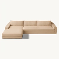 Luxuriöses Chesterfield Ecksofa-Set aus Stoff für Innenräume Schwammgefülltes Holzsofa mit Abnehmbarem Bezug Apartment Hotel Wohnzimmermöbel