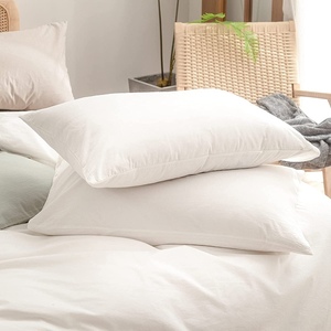 Nhà Cung cấp nhà máy 300tc bộ đồ giường cotton <span class=keywords><strong>percale</strong></span> Đồng bằng màu trắng 4 cái Vua Kích thước tấm Ga Trải Giường đặt cho khách sạn - Product Image 3
