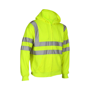 Sweat à capuche de travail d'été respirant Hi Viz | Veste de sweat à capuche de sécurité réfléchissante pour hommes vêtements de travail industriels - Product Image 1