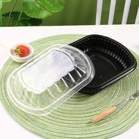 Boîte à lunch jetable en plastique pour compagnies aériennes, conteneur alimentaire de 24 oz, boîte d'emballage alimentaire en plastique PP, utilisable au micro-ondes, avec couvercle