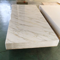Panneau de marbre PVC imperméable anti-UV haute brillance facile à nettoyer pour la décoration de salles de bain, cuisines, maisons et projets hôteliers