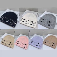 XIANGYU Sportwear, bonnet en tricot de luxe personnalisé de haute qualité, avec strass, épais, 100% acrylique, bonnet d'hiver pour femmes