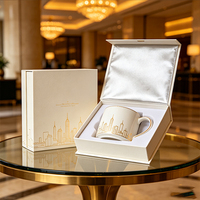 Boîte cadeau pour tasse à café personnalisée, structure magnétique haut de gamme, emballage en carton épais, logo en relief, boîte de présentation
