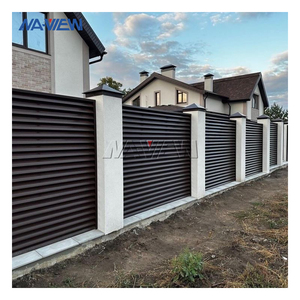 แผงรั้วอะลูมิเนียมสีดำทันสมัย เคลือบผง ป้องกันความเป็นส่วนตัว ตกแต่งสวน ฝาครอบเสาโลหะ ป้องกัน รั้ว 3 มิติ ประตูตาข่าย - Product Image 3