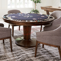 Table de poker longue en bois massif BCP-02 à 8 joueurs avec table de poker LED Table de poker classique personnalisée de luxe