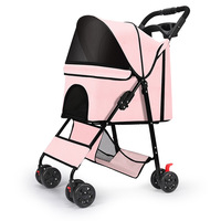 Poussette pliable de luxe légère et réglable à 4 roues pour animaux de compagnie (chats et chiens), approuvée par les compagnies aériennes, chariot de voyage étanche