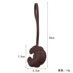 Croissant Keychain Leather Keychain Portable Backpack Pendant Croissants <b>Bag</b> <b>Charm</b> Decorative Keychain Ornament Accessory - Product Image 2