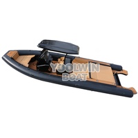 Bateau semi-rigide gonflable en Hypalon de 32 pieds, personnalisé pour la pêche, avec une spacieuse plate-forme de pont en aluminium