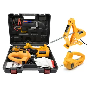 Car tire change tool kit 3 ton electric scissor car jack and impact wrench