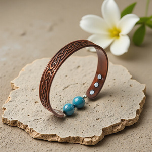 Bracelets magnétiques en cuivre pour soulager les douleurs articulaires, pour hommes et femmes, ensemble de bracelets plaqués en alliage de zinc de 25-35g, Y52085 - Product Image 3