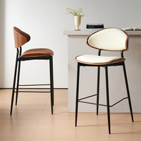 Chaise haute de bar de luxe au design moderne avec dossier haut 50x55x60CM, tabouret simple pour la maison